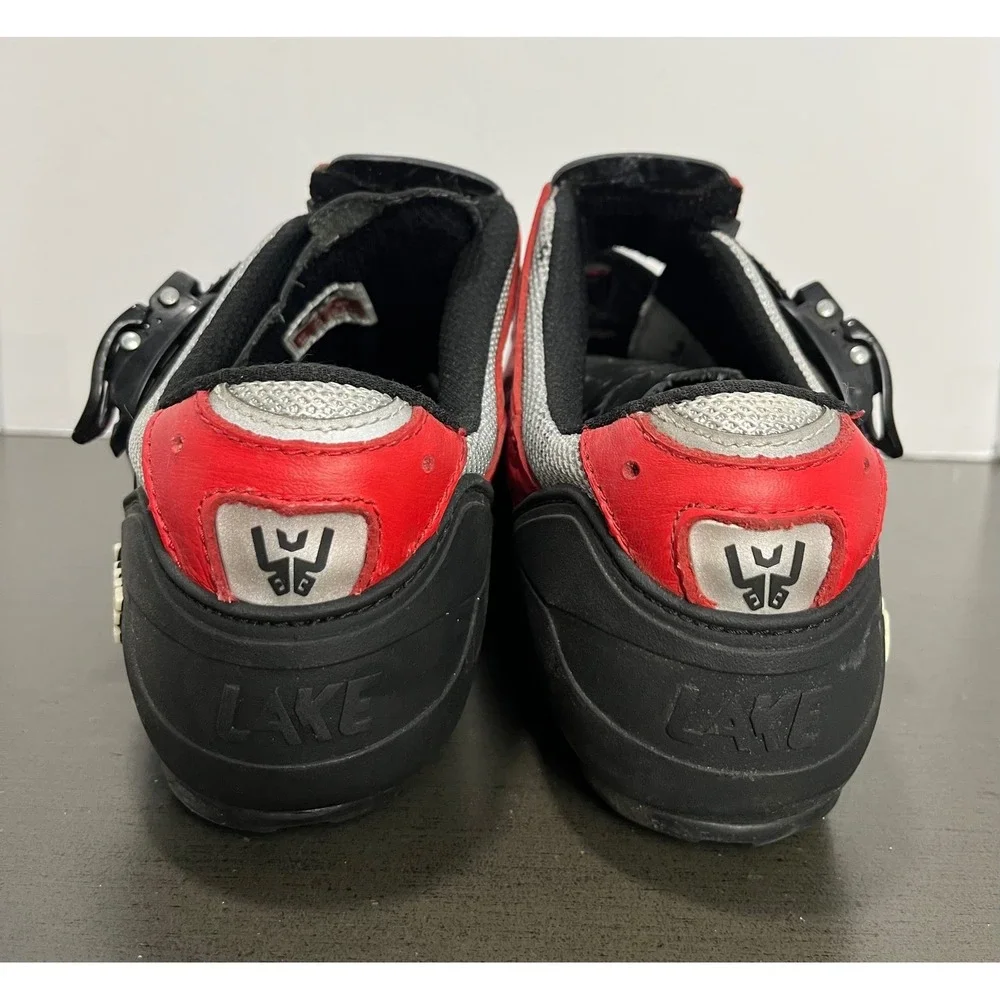 Lake Cycling Shoes Mens‎ size 10 US Red Black Mesh Mountain Bike Bicycle Clip In